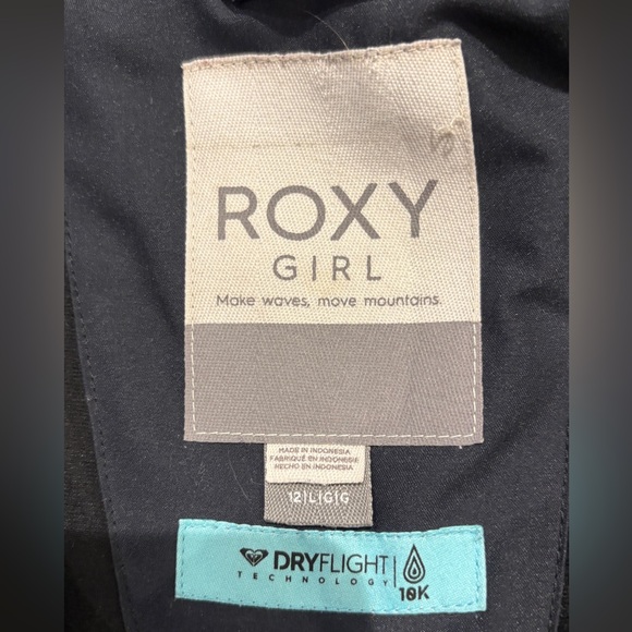 Roxy Girls /Youth Puffer Jacket - Black and Pink Floral - Picture 4 of 9